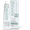 Davids Hydroxi Fluoride Free Nano Hydroxyapatite Toothpaste for Remineralizing Enamel & Sensitive Relief, Whitening, Antiplaque, SLS Free, Natural Peppermint, 4 oz, Made in USA