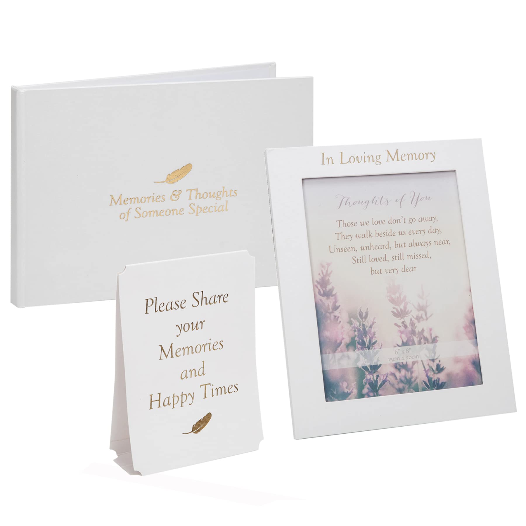 Widdle Gifts Funeral Table Set, Condolence Book, Card and Photo Frame