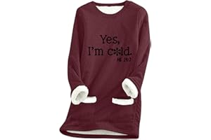 BINMER Yes I'm Cold Me 24:7 Sweatshirt for Women 2023 Winter Warm Sherpa Lined Fleece Tops Thick Warm Long Sleeve Pullover