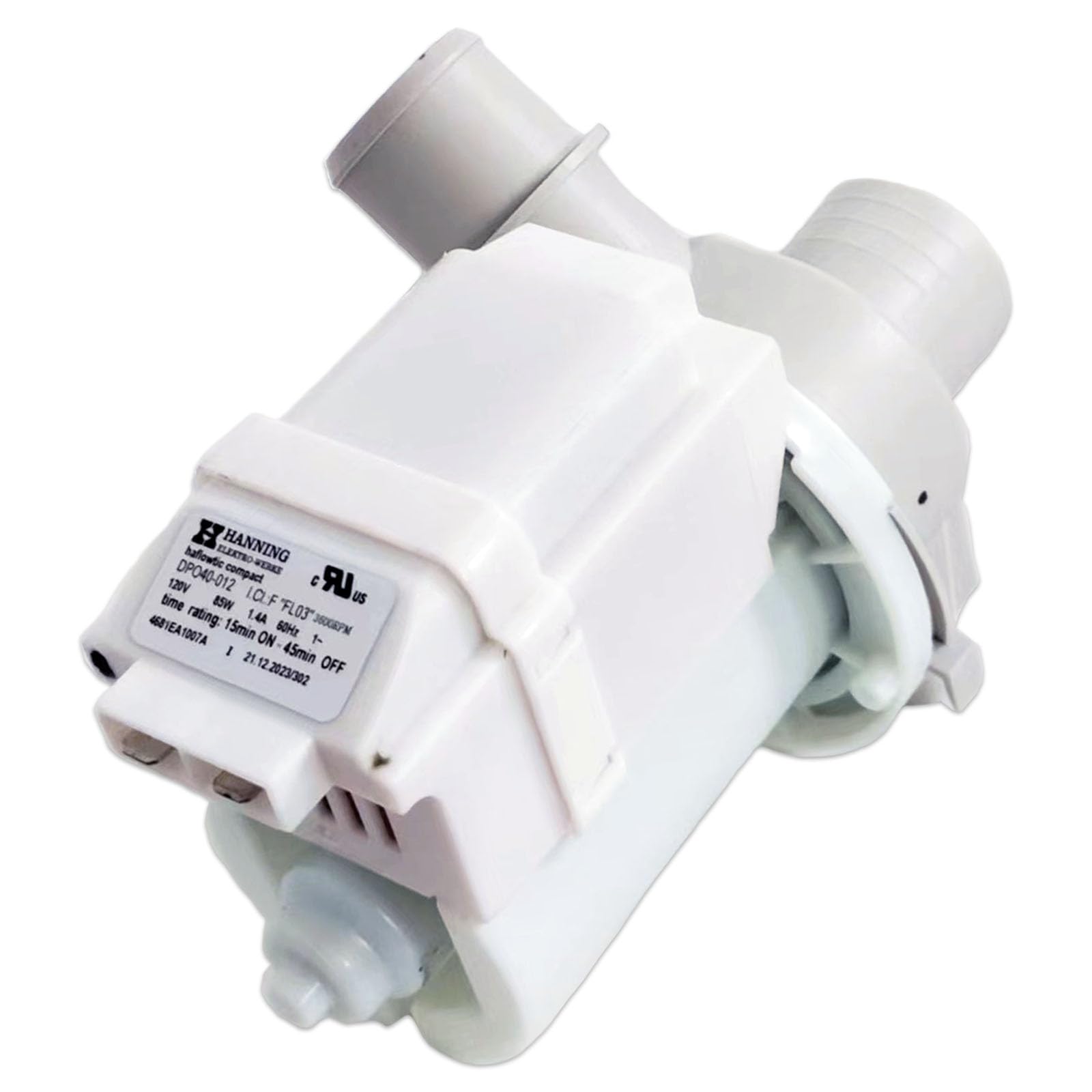 DP040-012 4681EA1007A Washer Drain Pump Compatible with LG, Kenmore Washer, Replaces 2649379, AP5672914, PS7785119, EAP7785119 Drain Pump, Fit for WT1201CV, WT1201CW, WT4870CW, 796.31513210 Models