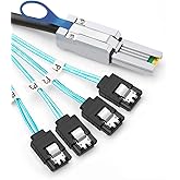 CableCreation Mini SAS 26Pin (SFF-8088) Male to 4 SATA 7Pin Female Cable, Mini SAS Host/Controller to 4 SATA Target/Backplane