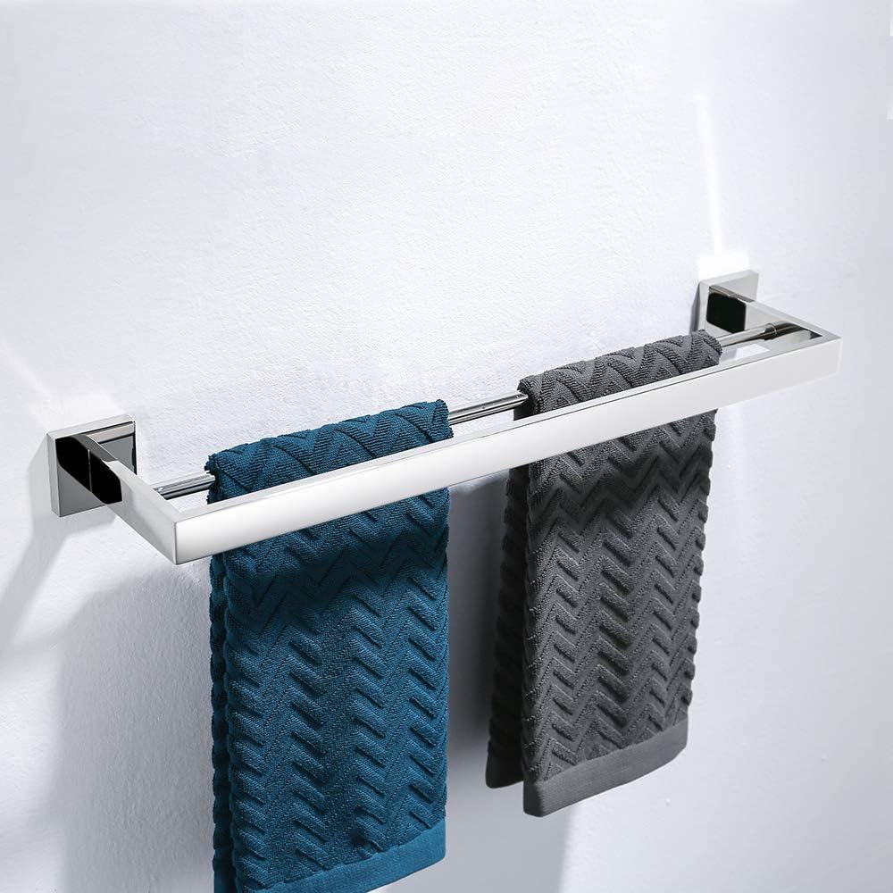 Turs Double Towel Bar Bathroom Shower Organization Bath Dual Towel Hanger Holder, Polished SUS 304 Stainless Steel
