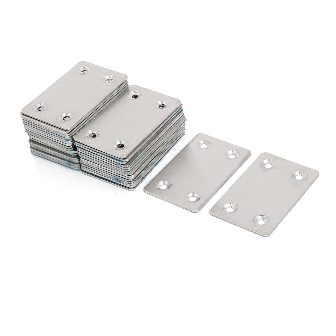 Sourcingmap 60mmx38mmx1.5mm Stainless Steel Flat Mending Repair Plate Fixing Bracket 50pcs