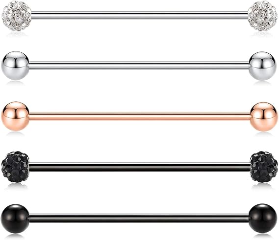 Amazon Gagabody 14g サージカルスチール インダストリアル バーベル レディース メンズ 軟骨イヤリング ボディピアス ジュエリー 1 1 2インチ 38mm ボディピアス 通販