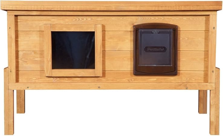 outdoor cat house with microchip cat flap