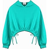 GBTBYS Girls Crop Tops Hoodies Long Sleeve Cute Shirring Tied Design Dancing Fashion Pullover Sweatshirts for 5-14 Years