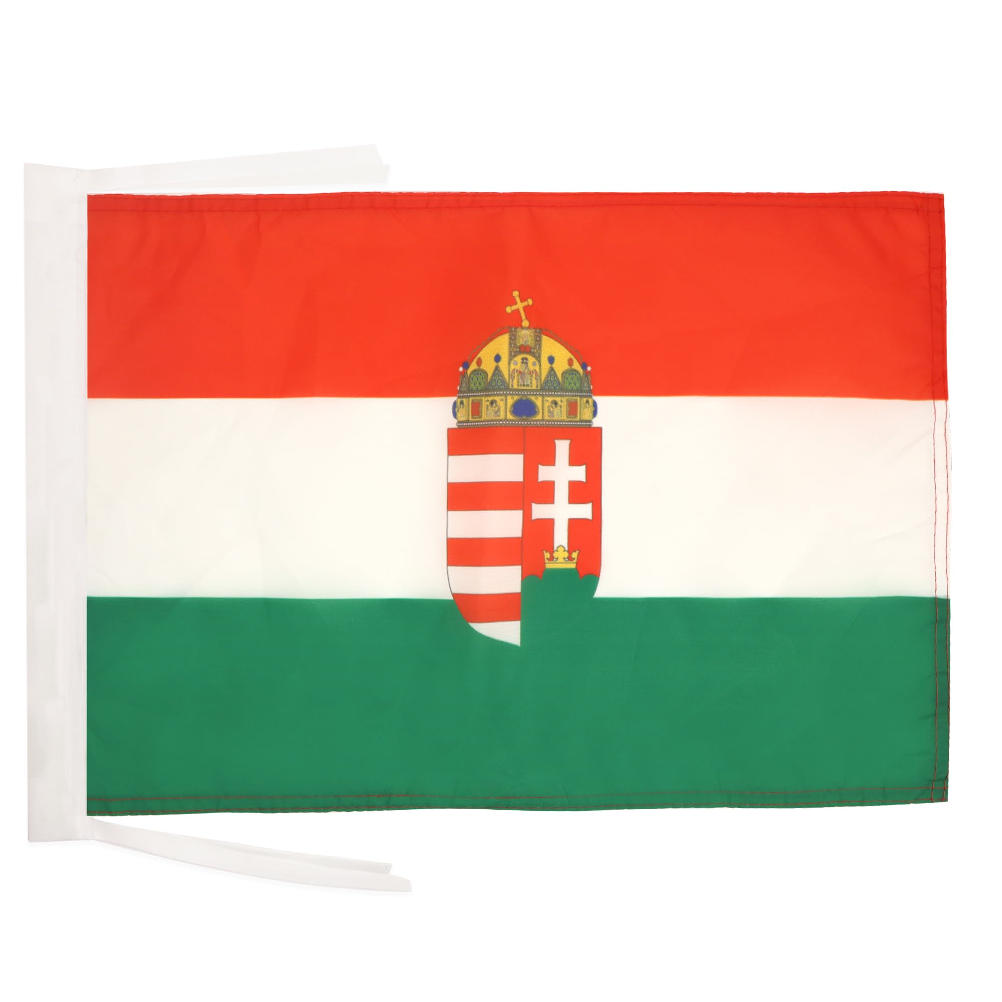 AZ FLAG - Hungary coat of arms Flag - 18'' x 12'' - 100% Polyester Hungarian Small Banner with Two Cords - Fade Resistant - Vivid Colors - 18x12 in - 45x30 Cm — image 1