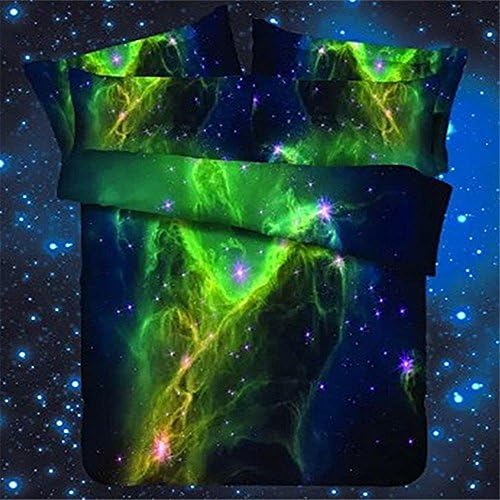 Home Textile 3 in1 3D Galaxy Single Bedding Set Duvet Cover Outer Space Sheets with 1 Pillowcase (XK004)