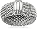 Italian Rhodium Plated Sterling Silver Flexible Mesh Ring, Size 7
