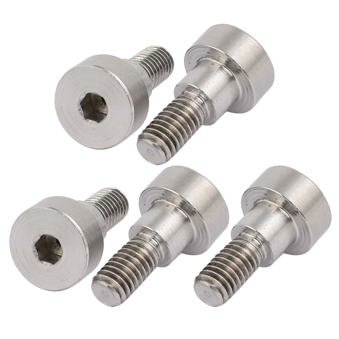 Sourcingmap 304 Stainless Steel Hex Socket Shoulder Bolt 8mm Shoulder Dia 6mm Shoulder Length M6 Thread 5pcs