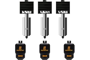WEFUIT 3-Pack Upgraded 0.2MM+0.4MM+0.6MM Hotend kit for Bambu lab P2S/H2D/H2S/H2C, Extruder Include Hardened Steel Nozzle and electroplated Heating Block for bambus 3D Printer Accessories