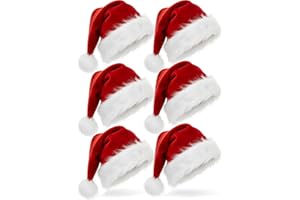 AISENO Santa Hats Christmas Hats for Party,Unisex Adult Kids size Xmas Holiday Hat for Party Supplies