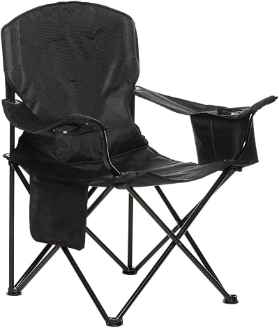 Amazon Basics Comfortable Heavy Duty Portable Camping Chair XL with 4-Can Cooler