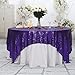 Poise3EHome 50x50 Square Sequin Tablecloth for Party Cake Dessert Table Exhibition Events, Purple