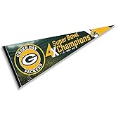 Green Bay Packers 4 Time Bowl Champions Pennant Banner Flag