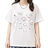 RILGOU Kawaii Fashion Casual Style Crewneck Loose Short Sleeve Cute Graphic Cartoon Cat Family Print T-Shirt