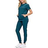 Monarch Uniforms Women’s Scrub Set – Soft Stretch Fabric, Modern Fit Jogger Pants & Crew Neck Top