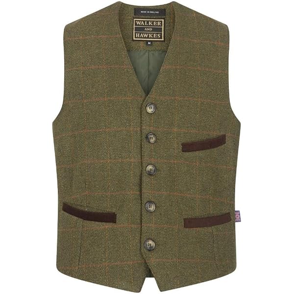 Walker and Hawkes Men's Harris Tweed Dalson Waistcoat - Tweed Vest