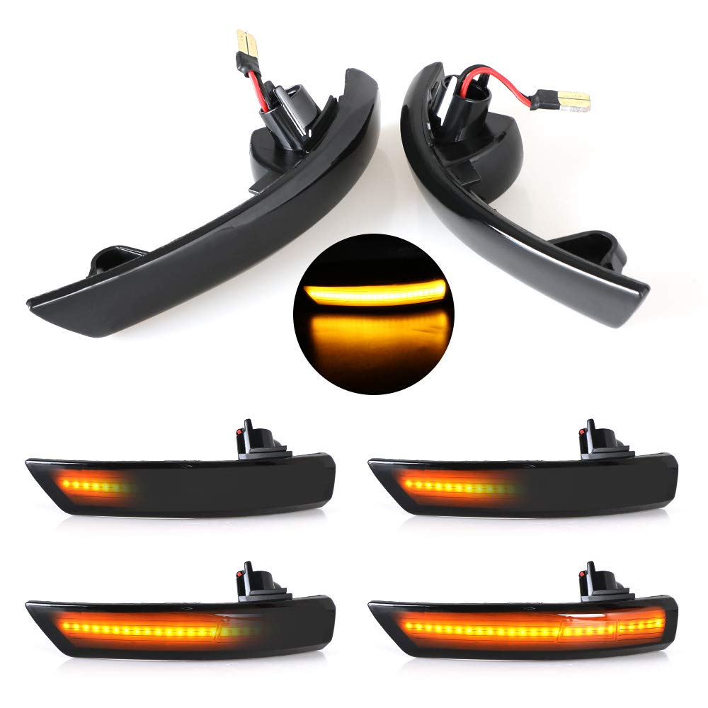 Yereash 2PCS Dynamic Turn Signal Light LED Side Wing Rearview Mirror Indicator Blinker Light For F ord Focus 2 3 Mk2 Mk3 Mondeo Mk4