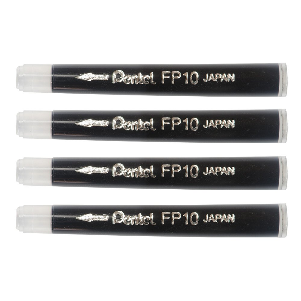 Pentel Brush Pen Cartridge - Black Ink - Twin Pack (8 Cartridges in Total)