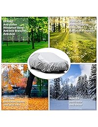 Kakit 6 capas cubierta de coche impermeable, todo tipo de clima para automóviles, resistente al viento, a prueba de polvo al aire libre, protección UV, cubierta de coche acolchada de nieve, hebilla resistente al viento y bloqueo antirrobo, se adapta a Sed