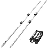 VEVOR Linear Rail Guide Kit, HGR20, 2Pcs 2000 mm (78.74 inch) Linear Motion Rails and 4Pcs Bearing Slide Blocks, Anti Rust and High Precision Kit, for DIY, CNC Routers, Lathes, Mills, 3D Printers