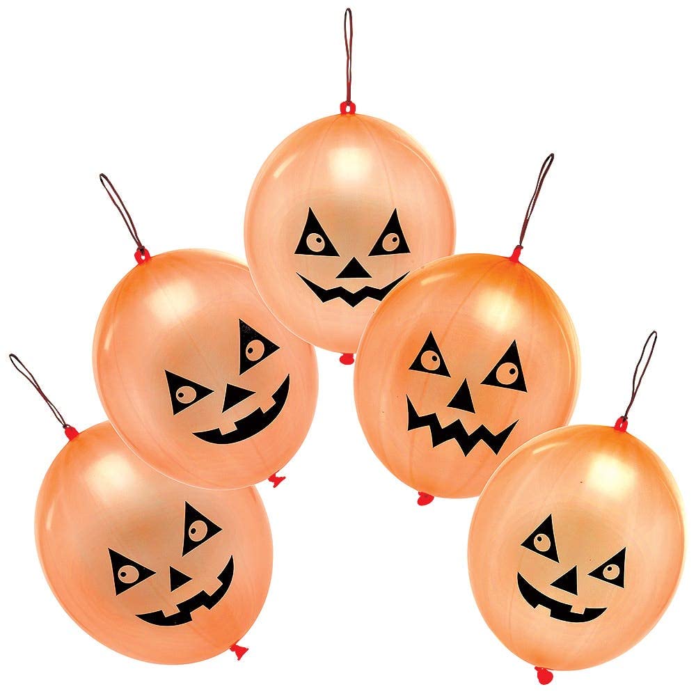 Baker Ross FX449 Pumpkin Punching Balloons - Pack of 10, Halloween Party Bag Filler for Kids, Kids Halloween Balloon, Spooky Party Favour