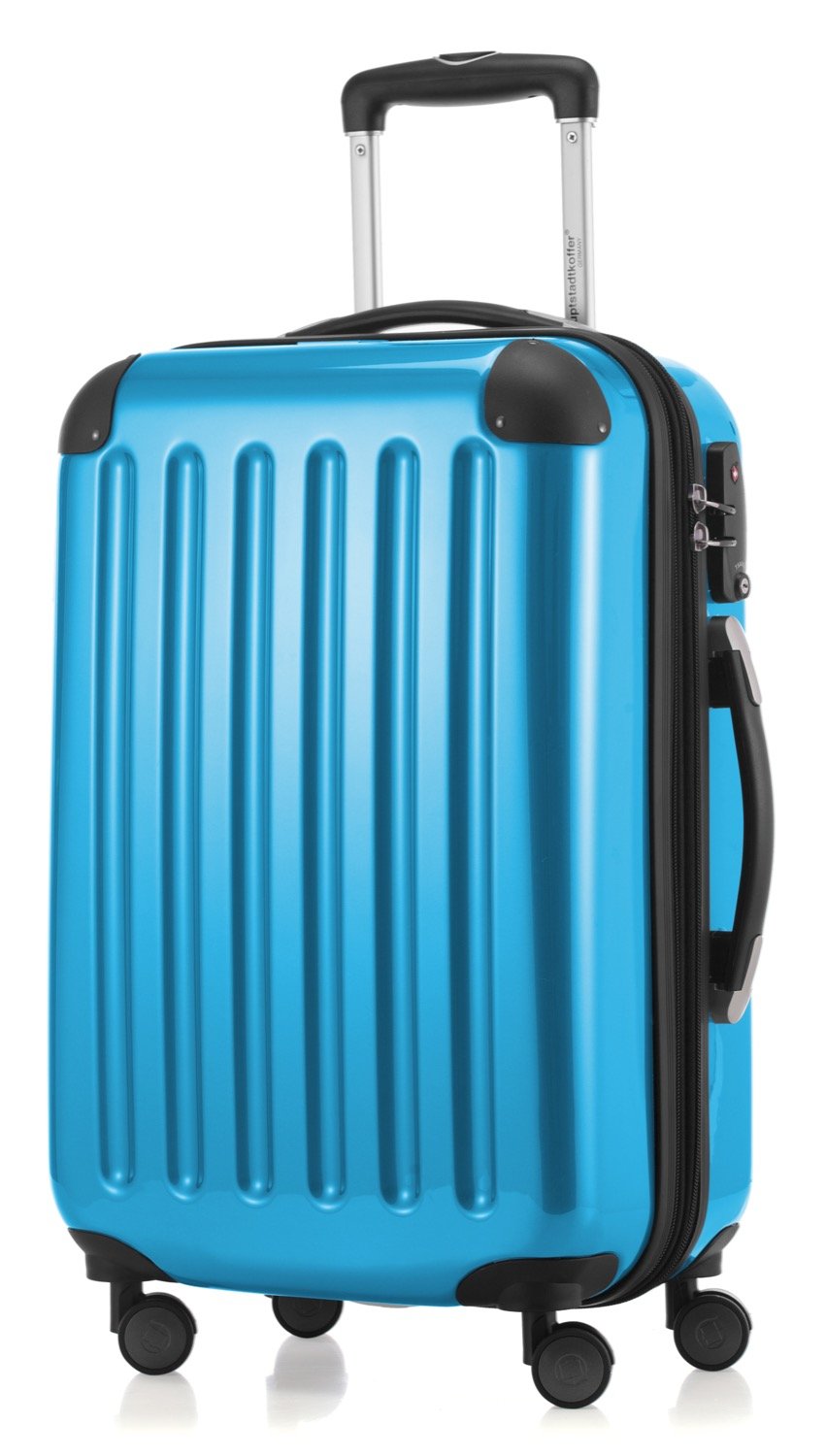 HAUPTSTADTKOFFER - ALEX - Hardshell hand luggage, Cabin suitcase, 4 double wheels, TSA, 55 cm, 42 liters, Cyanblue