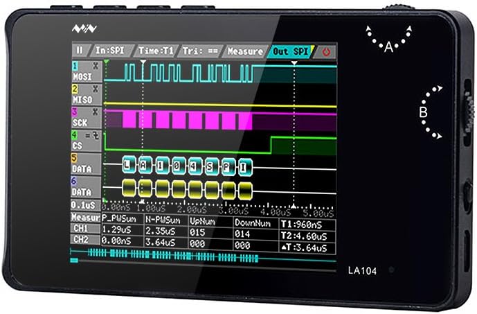 KKmoon Mini DSO LA104 Digital Logic Analyzer Portable 2.8" Screen 4 Channels Oscilloscope SPI IIC UART Programmable 100Msa/s Max Sampling Rate