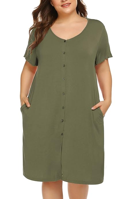 Plus size button down nightgown Clearance