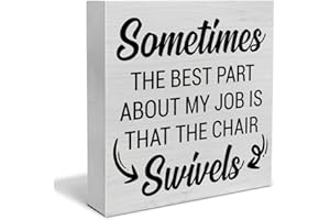 PIXCEOS Humorous Office Decorative Wooden Box Sign Sometimes the Best Part of My Job Quotes Wood Block Plaque Decor Farmhouse Home Office Shelf or Wall Display 5x5 Inches