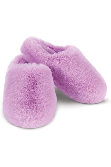 womens purple fuzzy slippers