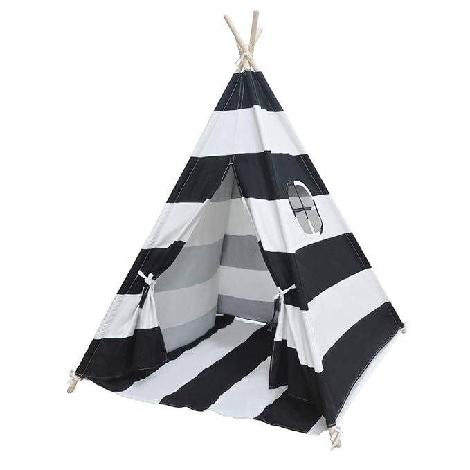 MECHHRE Tipi Spielzelt für Kinder - Segeltuch Kinderzelt - Kinder Zelt Tipi Zelt kinderzimmer spielzelt Junge mädchen Indiane