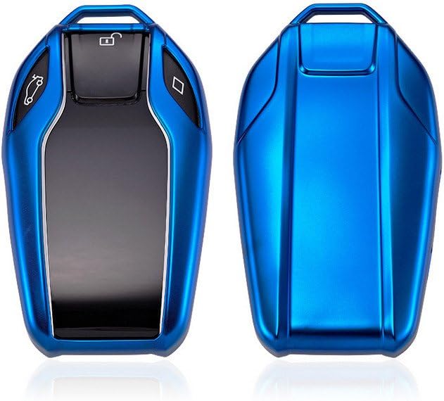 Btopars TPU Soft Blue Smart Remote Key Case Cover Fob for BMW 2016 2017 2018 7 Series G11 G12 2017 2018 5 Series G30 G31 Display Key