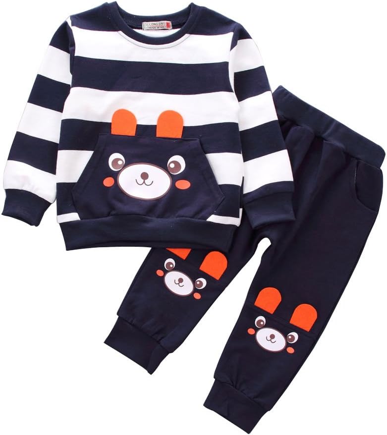 Baby Boys Toddler Kids 2 Pieces Winter Fall Summer Clothing Set T-Shirt Pants Outfits