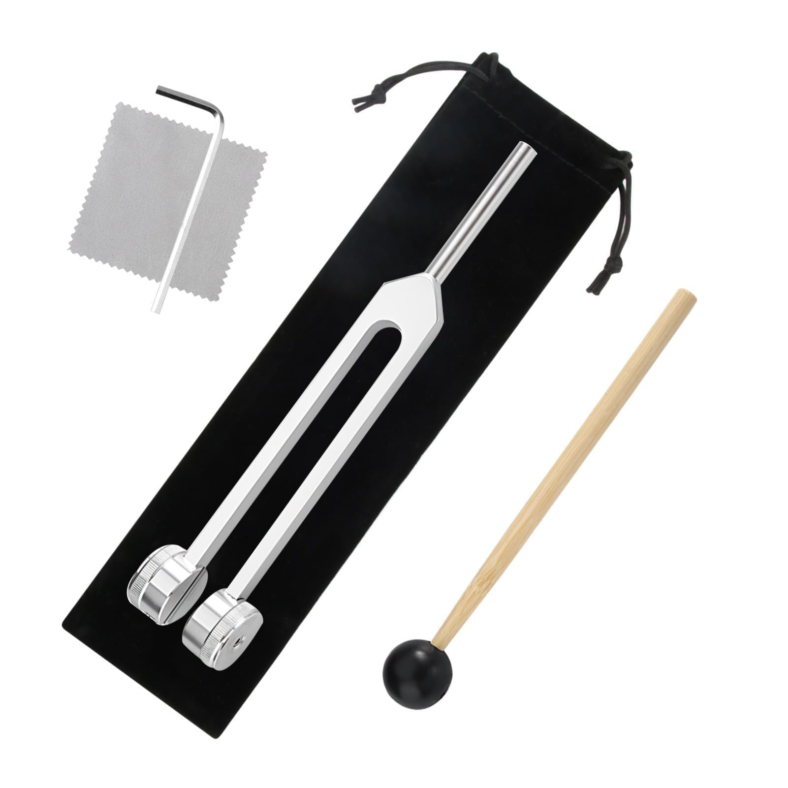 128Hz Tuning Forks for Healing with Silicone Hammer and Bag - Stainless Steel Medical Tuning Forks for Chakra Hammer Ball Diagnostic, Medical Sound Healing/Meditation/Therapy Tool