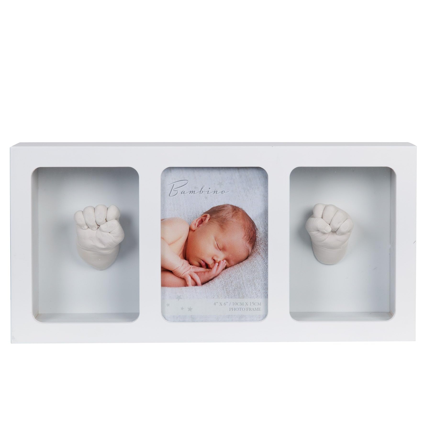 Bambino NEW BABY WHITE PHOTO FRAME & CASTING KIT - TRIPLE