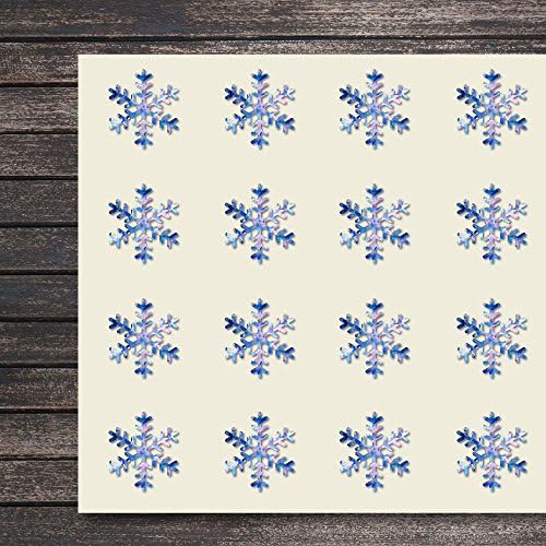 Snowflake Christmas Flake Crystal Craft Stickers, 44 Stickers at 1.5 Inches, Great Shapes for Scrapbook, Party, Seals, DIY Projects, Item 640833