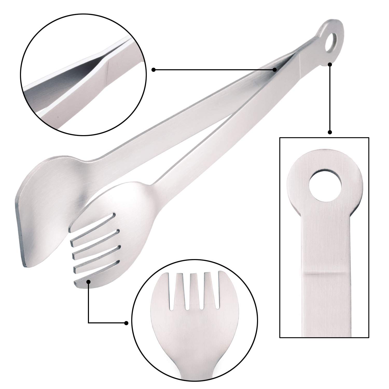  HINMAY Small Serving Tongs 6Inch Stainless Steel Mini Appetizer