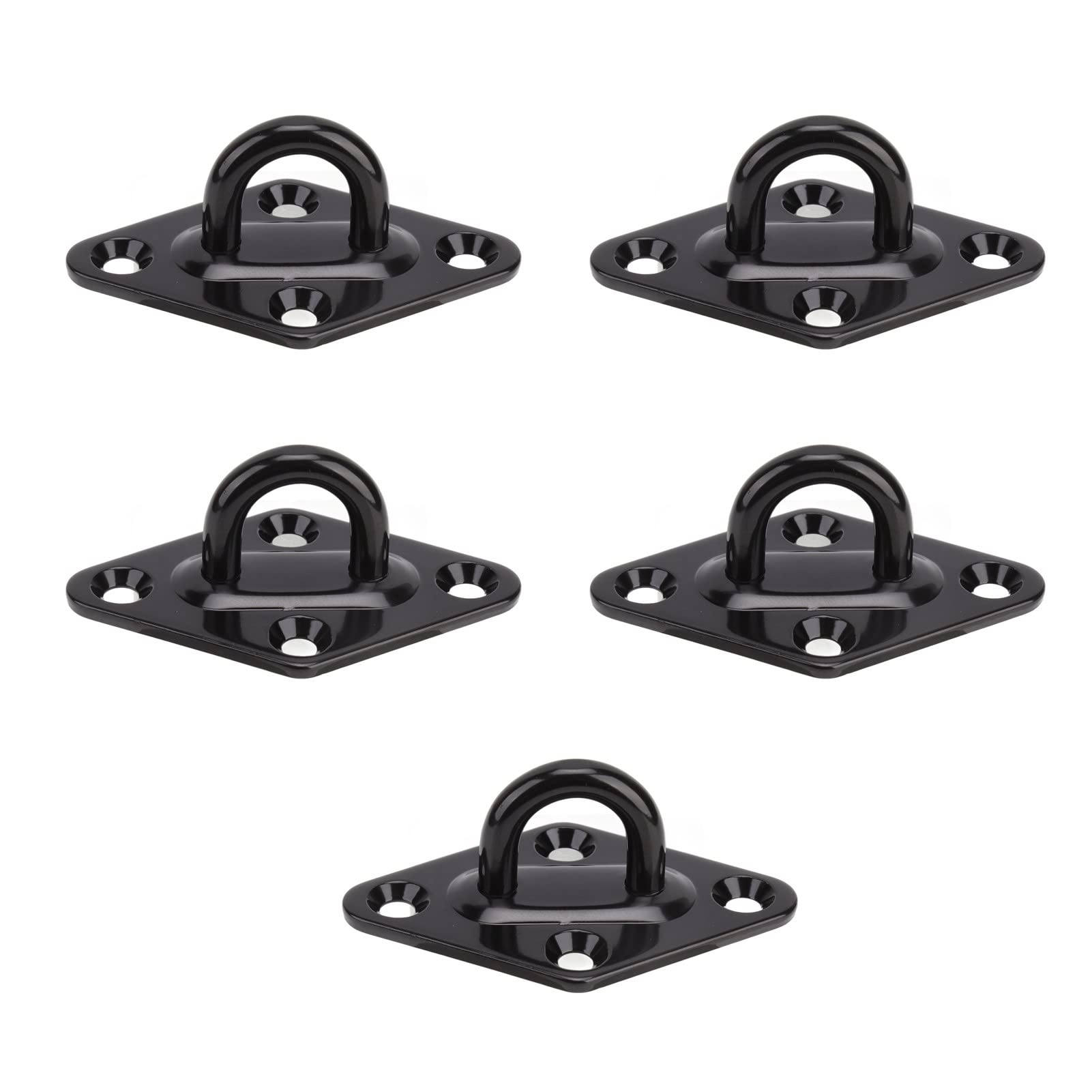Tissting 5 Pcs 304 Stainless Steel Pad Eye Plate Hook, Heavy Duty Wall Mount Ring Hooks, Ceiling Pad Eye Plate U Hook for Ceiling Chandeliers Ceiling Fans Ceiling Sandbags Hanging Swings(5mm)