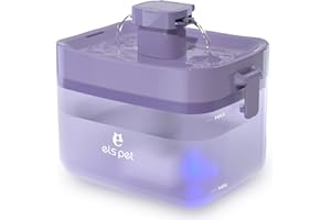 Cat Water Fountain: ELS PET Automatic Cat Fountain, USB 20dB Ultra-Quiet Pet Water Fountain, Translucent Mini Water Tank, 1.5L/50.7oz Cat Water Bowl for Small to Medium Size Cat Dog