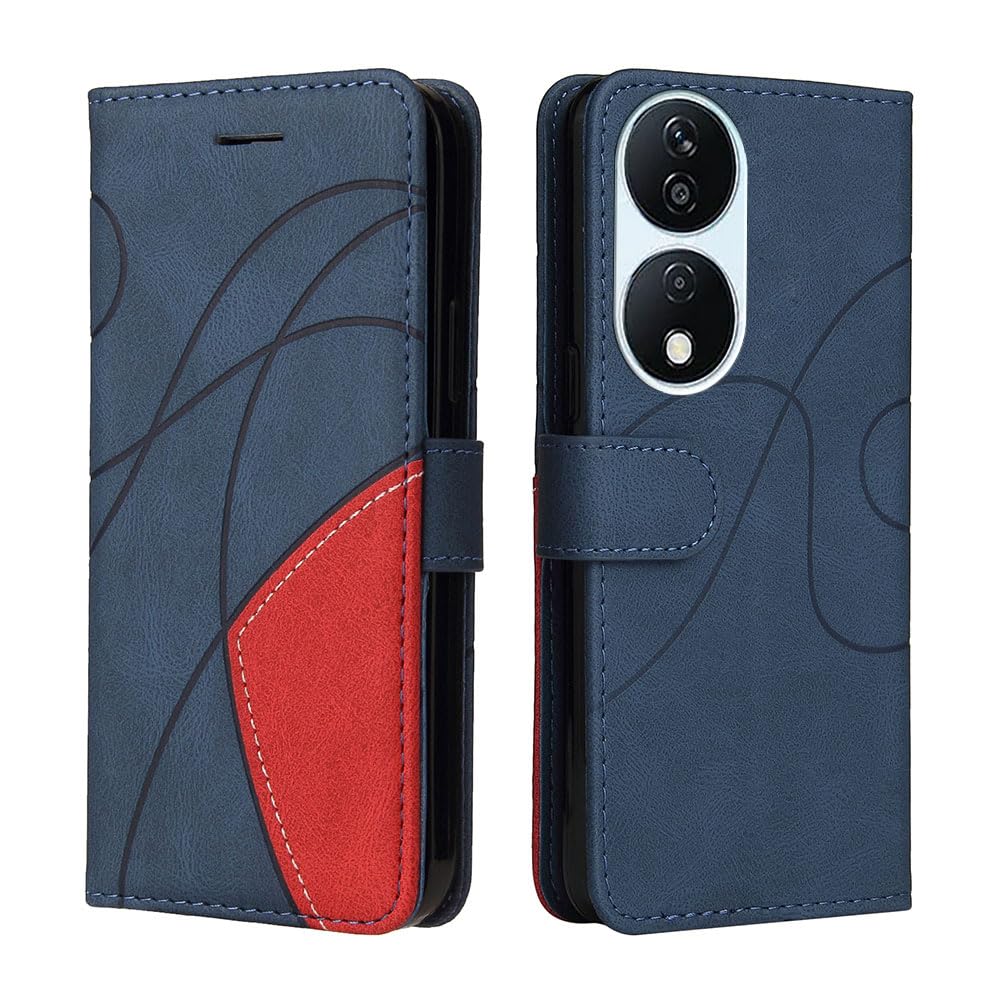 XINNI Protective Phone Case for Honor 90 Smart 5G, PU/TPU Vintage Flip Leather Shockproof Cover Magnetic Book Style Wallet, Blue — image 1