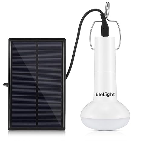 Elelight Portable Solar Led Bulb Lights Solar Powered Chicken Coops Light With Solar Panel For Camping Tent Fishing Hiking Chicken Coop Shed