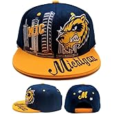 Michigan New Leader Premium Downtown Blue Yellow Era Snapback Hat Cap