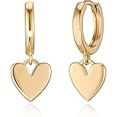 VACRONA Gold Heart Hoop Earrings Huggie Earrings for Women 14k Gold Plated Small Hoops Earrings