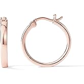 PAVOI 14K Gold Plated 925 Sterling Silver Post Lightweight Hoops | 20mm - 30mm Earring | Gold Hoop Earrings for Women