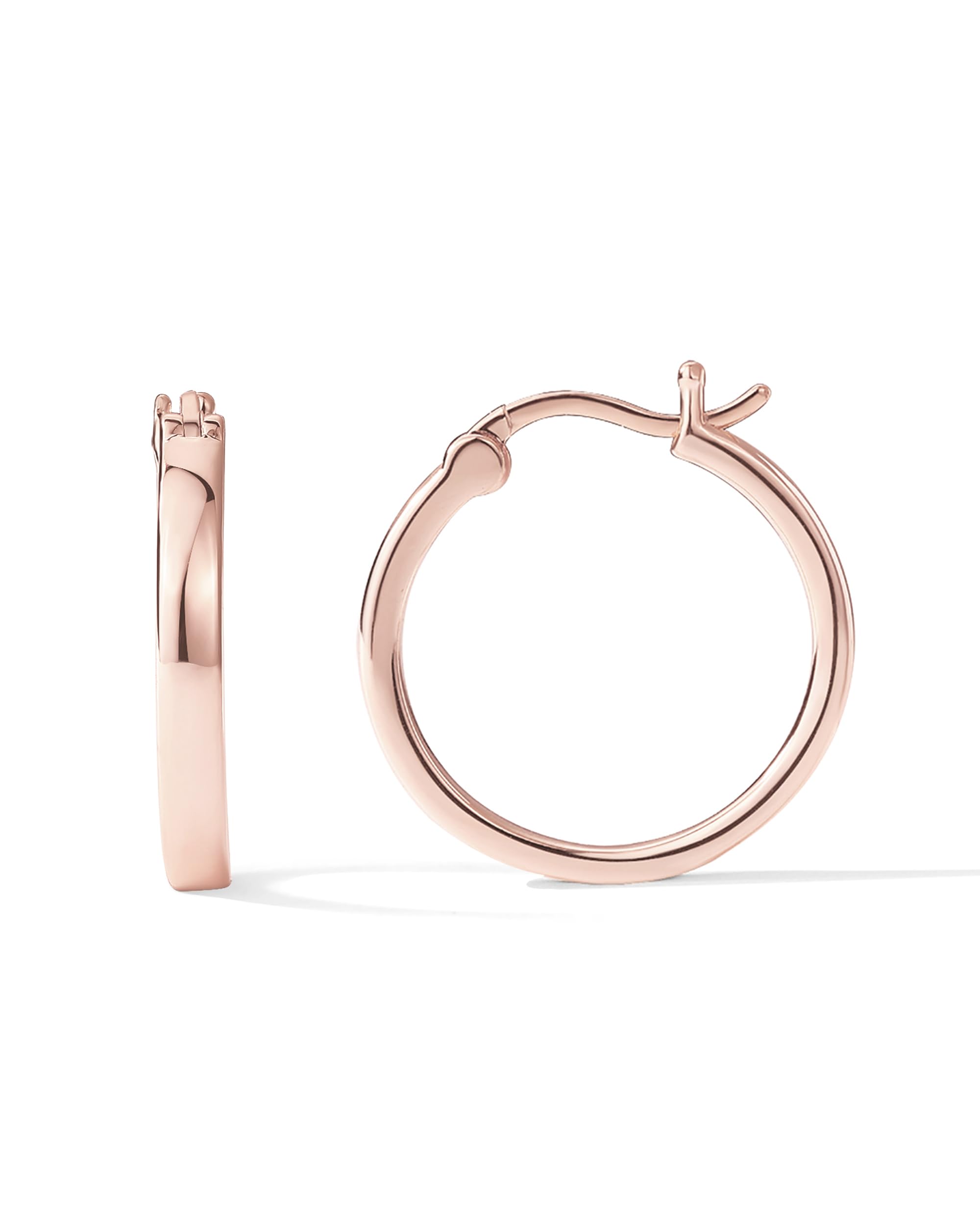 PAVOI 14K Rose Gold Plated 925 Sterling Silver Post Lightweight Hoops | Rose Gold Hoop Earrings for Women 20 Millimiters