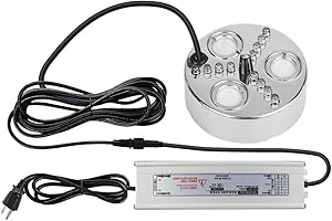 HNZXIB Coloured Lantern Mist Maker Fogger 3 Head Ultrasonic Mist Fogger with Power Supply 3 Head Ultrasonic Mist Maker Fogger,Mist Maker Fogger Water Fountain for Rockery/Fish Pond Fog (Sliver 3 Head)