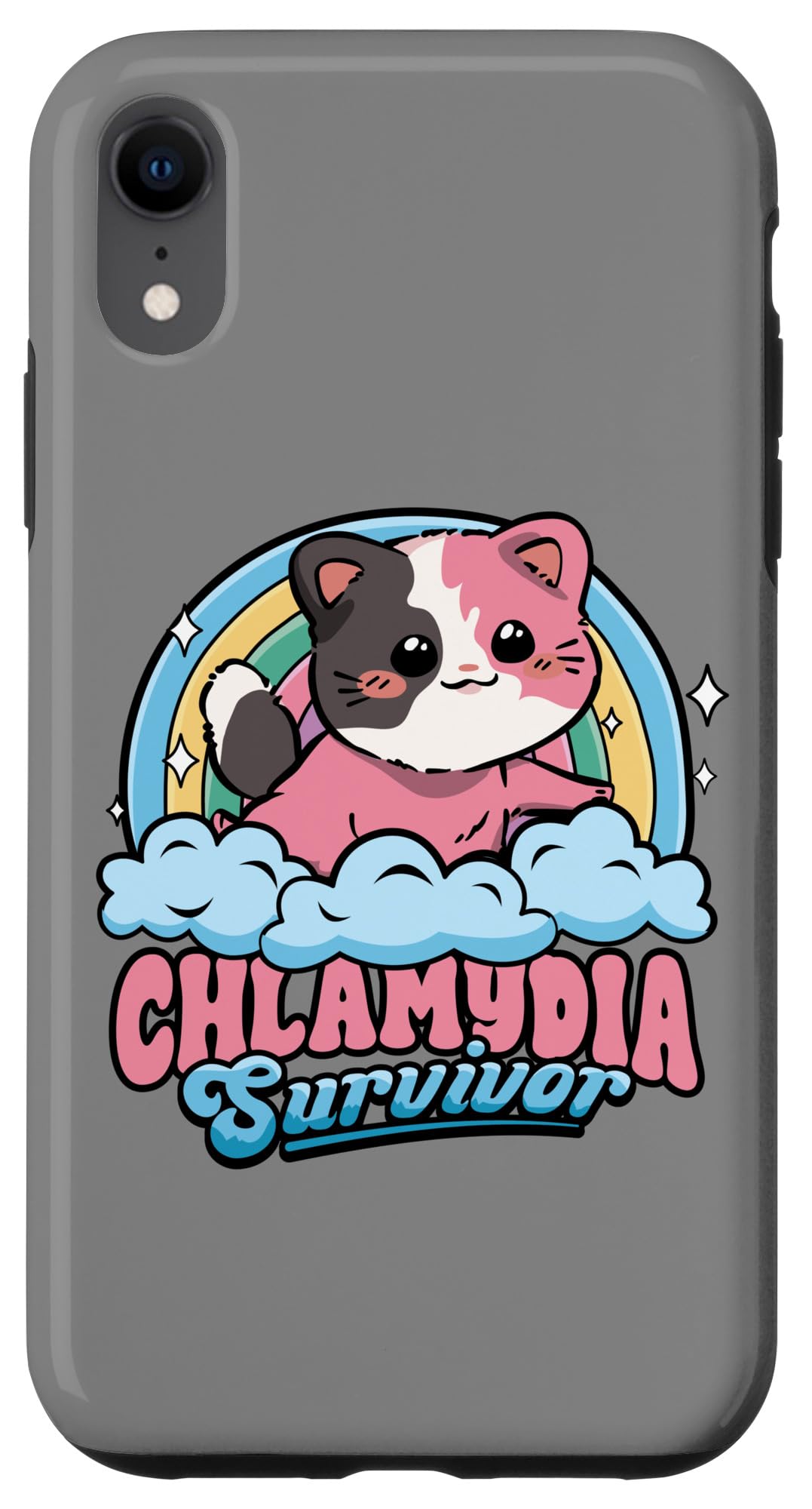 iPhone XR Chlamydia Survivor Cat Funny Y2K Meme Inappropriate Humor Case