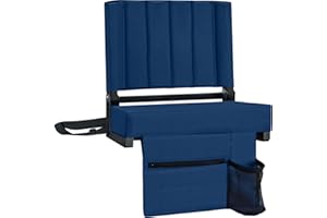 Buymoth Stadium Seat for Bleachers with Back Support Bleacher Seat Thick Cushion, Cup Holder, Carry Handle and Shoulder Strap for Outdoor Sports Events, Picnics, Beaches